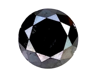 1.33 ct Black Diamond Round Cut Stone - 6.4mm