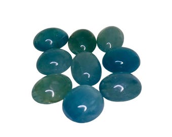 Natural Grandidierite 41.25 Ct Lot of 9 Oval Cabochon Bluish Green Madagascar Unheated Loose Gemstones