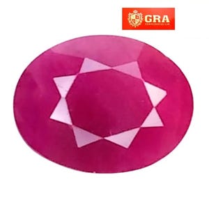Natural Red Ruby Gemstone: 1.30 ct Oval Red, Burma