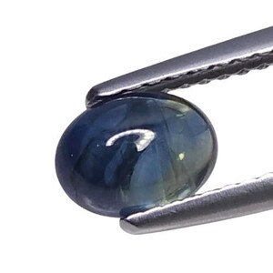 NATURAL SAPPHIRE _ 1.54Cts & 7.0x5.2x3.8 mm _ Sapphire Gemstone / Natural Blue Green Bi Color Sapphire Oval Cabochon / Ring / Jewelry