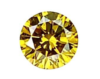 Natural Yellow Diamond: 0.195 Cts Round Cut Congo Origin