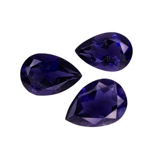 Natural Blue Iolite Gemstone : 10.31 Cts Pear Cut 3 Pcs India For Jewelry Making