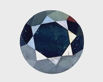 Natural Black Diamond : 1.31 Cts  Round Midnight Dark Gemstone Africa