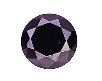 0.885 Ct Black Diamond Round Cut, Treated African Loose Diamond, Opaque Black Gemstone for Custom Jewelry