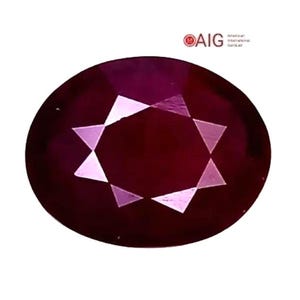 AIG Certified Natural Red  Ruby Gemstone: 1.87 Cts Oval, Mozambique