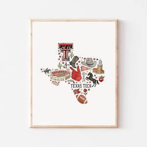 Texas Tech Themed Wall Art Print Lubbock, TX Decor (8x10) Digital File