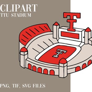 Clipart-utskrifter av Texas Tech Football Stadium i SVG-, TIFF- och PNG-filer