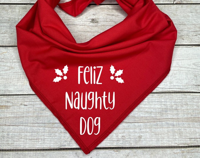 Feliz Naughty Dog Dog Bandana