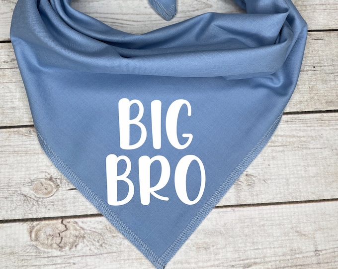 Big Bro Dog Bandana for Pregnancy Announcement Photo Shoot with Dog, Birth Announcement, Blue and Pink Gender Reveal Dog Bandanas