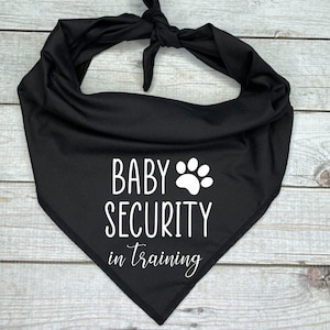 Baby Security in Training Dog Bandana, Birth Announcement Dog Bandana