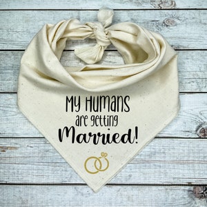 My Humans are getting Married with set of Gold Rings! Dog Bandana