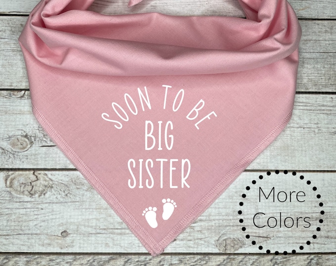 Soon to be Big Sister Dog Bandana *** Pregnancy Announcement