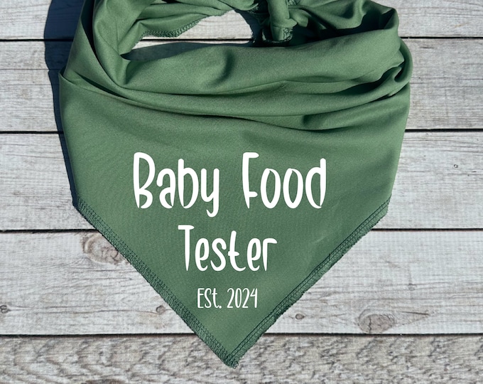 Baby Food Tester Est. 2024 Dog Bandana, Birth Announcement