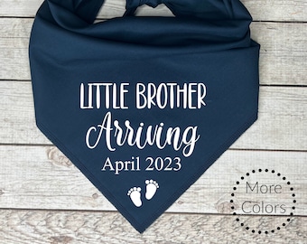 Little Brother Arriving Dog Bandana,  Pregnancy Announcement