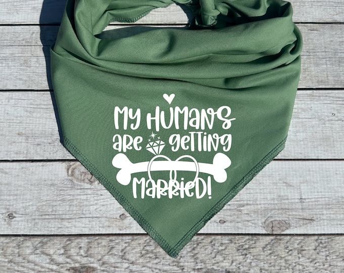 Wedding Announcement Dog Bandana, Dog Wedding Photo Prop