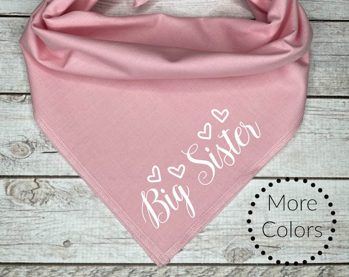 Big Sister Dog Bandana, Pregnancy Announcement, Baby Shower Gift for Dog Lover