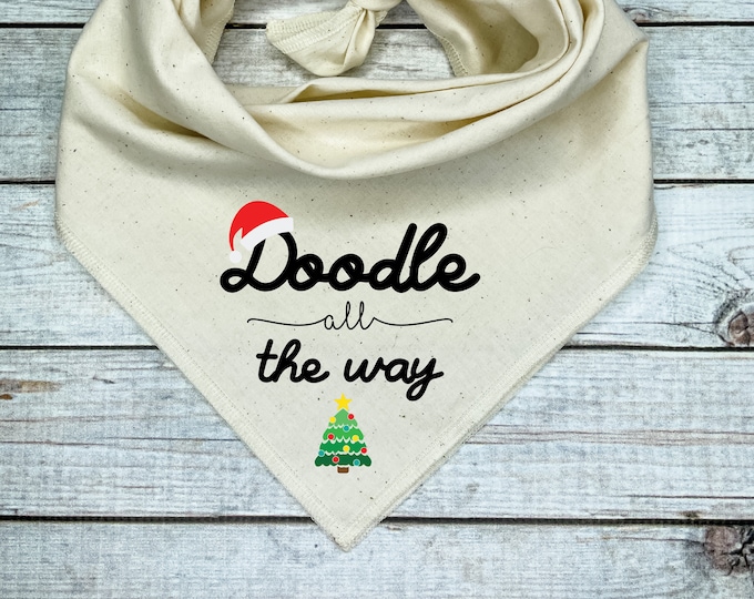 Doodle All The Way Dog Bandana