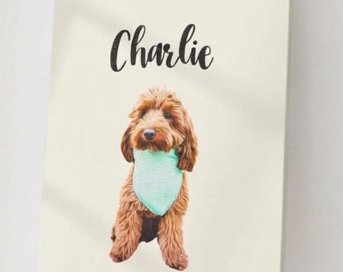 Custom Dog Portrait on Canvas - Oil Painting Style from Your Photo, Hand-Stretched