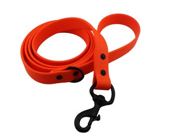 Vivid Orange BioThane® Waterproof Dog Leash 1"