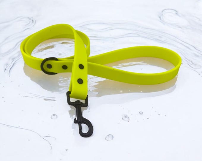 Yellow BioThane® Waterproof Dog Leash 1" – Durable, Odor-Resistant, and Easy to Clean