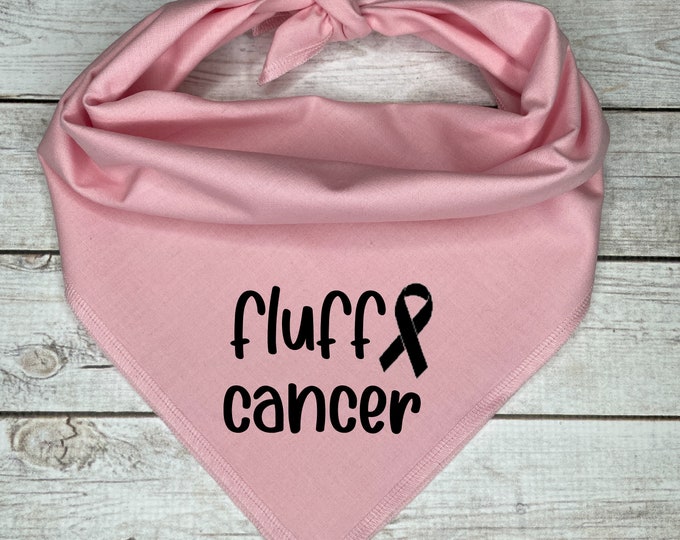 Fluff Cancer Dog Bandana, Breast Cancer Awareness, Cancer Survivor, Fight Cancer,  Cancer Bandana