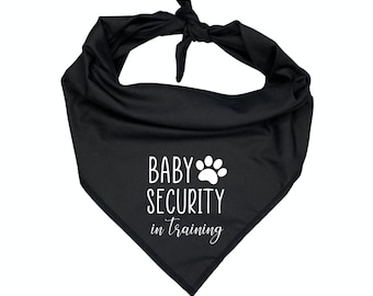 Baby Security in Training Dog Bandana: Pregnancy Announcement