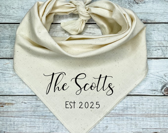 Custom Wedding Dog Bandana, Engagement Gifts For Dog Lovers