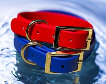 Luxury BioThane® Buckle 1  Dog Collar  Waterproof & Odor-Resistant | Choose Your Color | Gold Hardware | Durable Adjustable Pet Collar