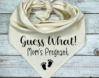 Mom's Pregnant Announcement Dog Bandana: Baby Feet Reveal