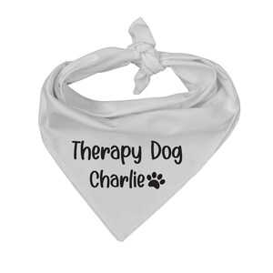Therapy Dog with Personalized Name Dog Bandana zdjęcie 5