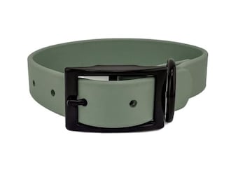 Sage Green Waterproof BioThane Dog Collar: Durable Outdoor Pet Collar