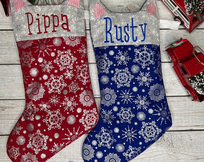 Cat Stocking, Personalized Christmas Stocking for Cats, Small Stocking