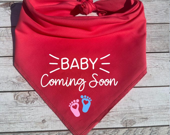 Baby Coming Soon Dog Bandana, Pregnancy Announcement, Gender Reveal
