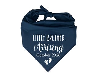 Little Brother Arriving Dog Bandana,  Pregnancy Announcement