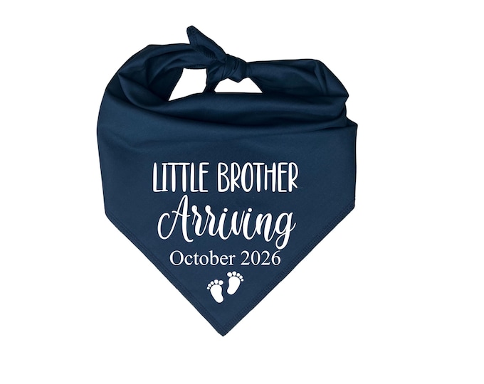 Little Brother Arriving Dog Bandana,  Pregnancy Announcement