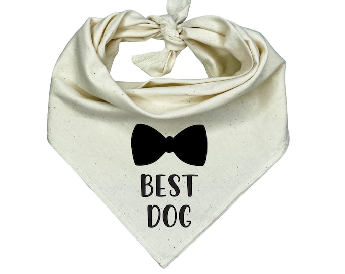 Dog Bandana with Bowtie, Wedding Outfit