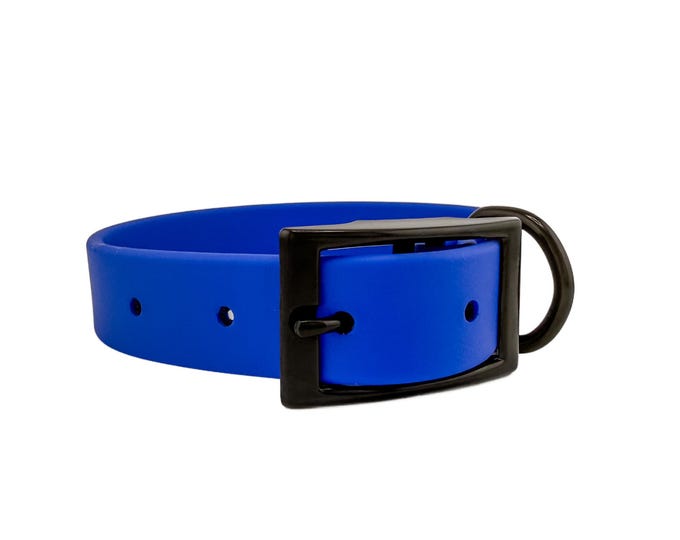Blue Waterproof BioThane® Dog Collar 1" – Durable, Easy-Clean, Odor-Resistant Pet Gear for Active Dogs
