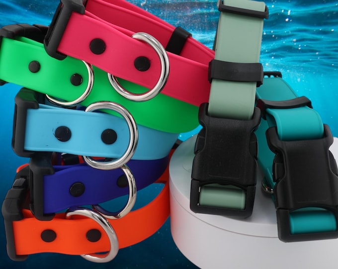 BioThane® Waterproof Dog Collar with Matching Leash Option