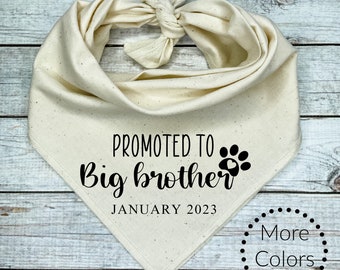 Promoted  to  Big Brother with custom date Dog Bandana, Pregnancy Announcement