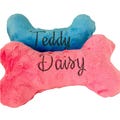 Personalized Dog Bone Toy: Custom Embroidered Squeaky Minky Toy