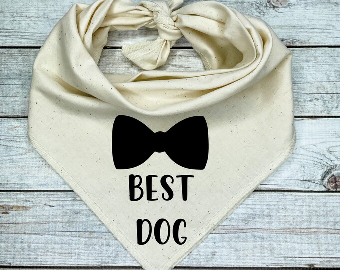 Best Dog Bandana, Engagement Gifts, Bow Tie Neckerchief, Pet as Best Man in Wedding
