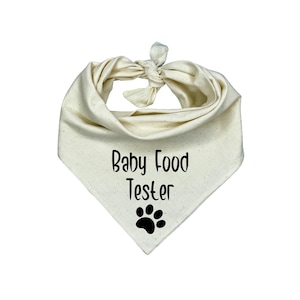 Baby Food Tester Dog Bandana, Birth Announcement