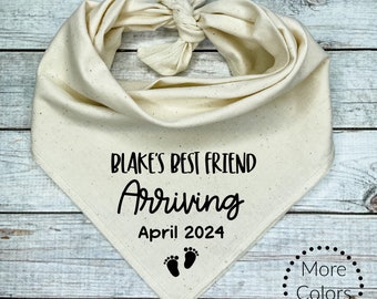 Personalized Dog Bandana “Babies Name” Arriving with custom date