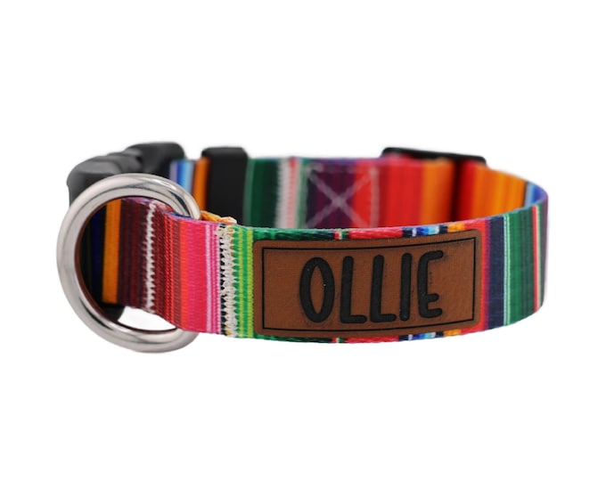 Personalized Serape Dog Collar | Custom Name Pet Accessory