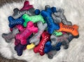 Small Dog Bone Toy with Squeaker **** Personalized Pet Gift ** Custom Embroidered Dog Bone Shape Toy