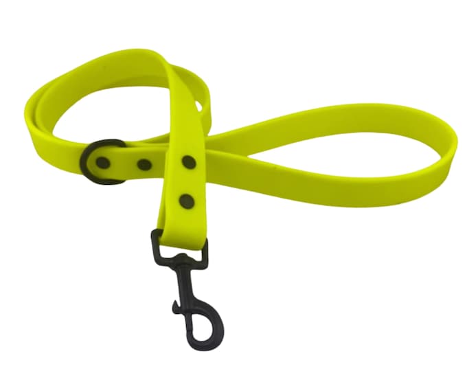 Yellow BioThane® Waterproof Dog Leash 1" – Durable, Odor-Resistant, and Easy to Clean
