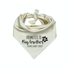 Promoted  to  Big Brother with custom date Dog Bandana, Pregnancy Announcement