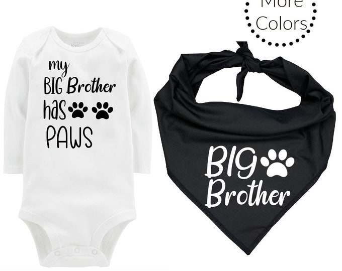 Big Brother Dog Bandana with Matching Bodysuit