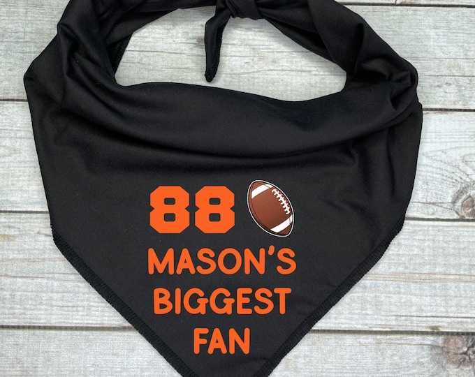 Custom Football Dog Bandana, Personalized Game Day Dog Accessory for Sports Fans
