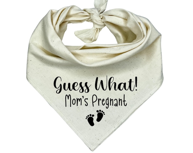 Dog Pregnancy Reveal Bandana – Guess What? Mom’s Pregnant with Baby Feet